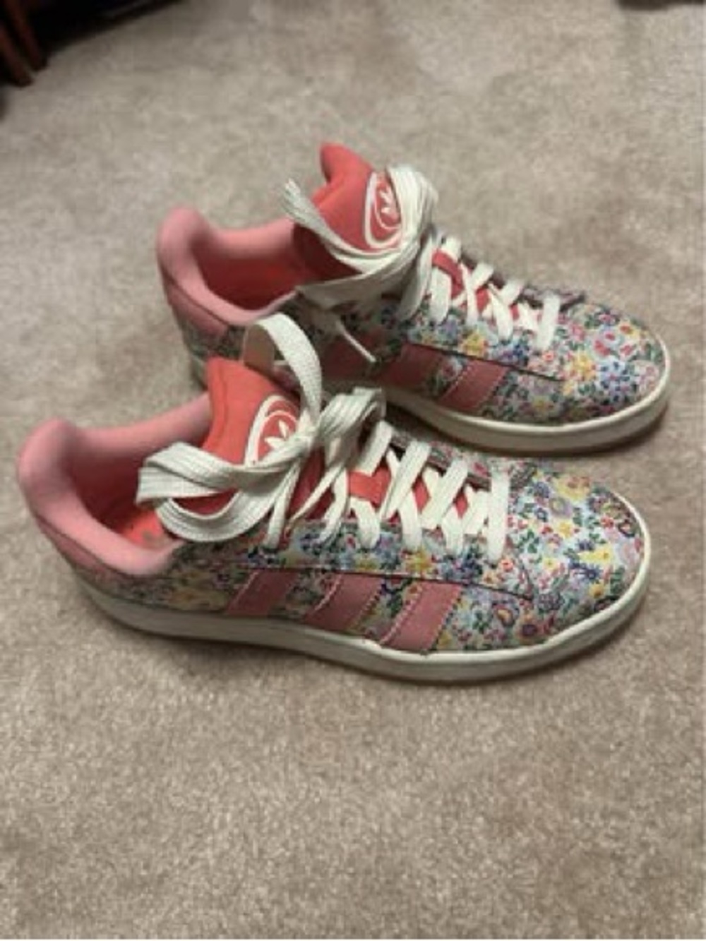 adidas 7Y Floral Pink Sneakers